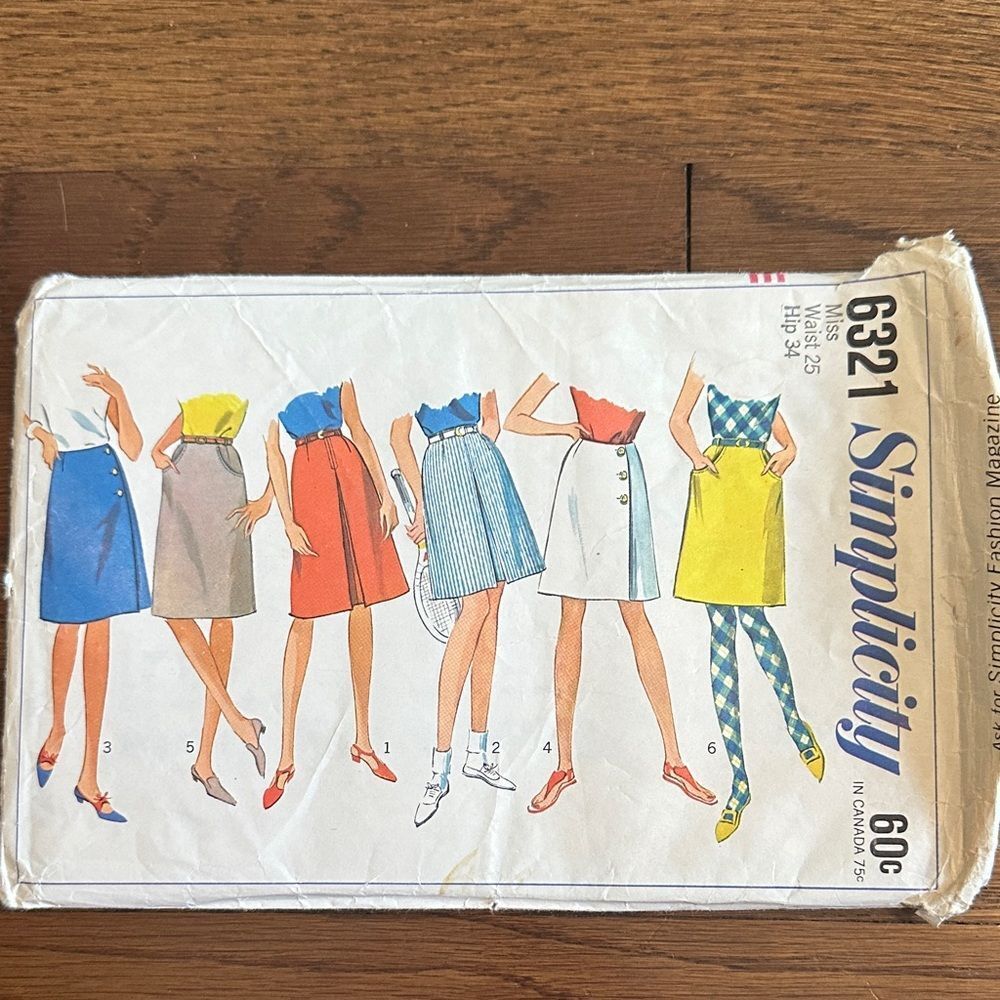 Vintage 1965 Simplicity 6321 Women's Skirt Pattern‎